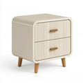 Nachttisch 45 x 40 x 55 cm aus Holzwerkstoff Beige mit 2 Schubladen