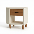 Nachttisch 45 x 40 x 55 cm aus Holzwerkstoff Creme/Braun mit Schublade und offenem Fach - skandinavischer Stil