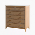 Kommode 100 x 45 x 120 cm aus Holz in Hellbraun - 6 Schubladen im klassischen Stil