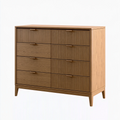 Kommode 120 x 45 x 110 cm aus Holz in Eichenbraun - Stauraum im modernen Stil