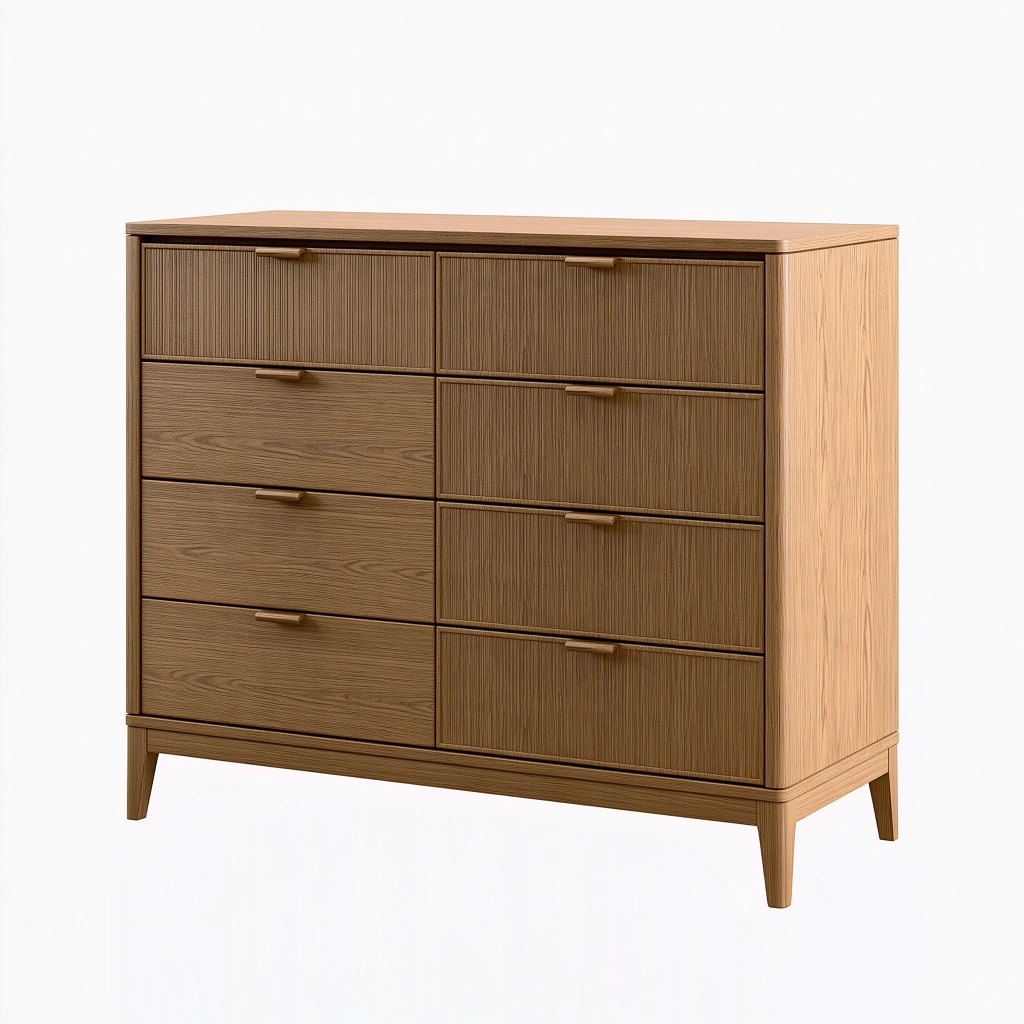 Kommode 120 x 45 x 110 cm aus Holz in Eichenbraun - Stauraum im modernen Stil