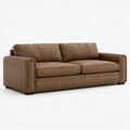2-Sitzer Sofa 180 cm brauner Kunstlederbezug im Chesterfield-Stil