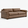 2-Sitzer-Sofa 180 x 90 x 88 cm braunes Kunstleder mit Nietenbesatz im Chesterfield-Stil