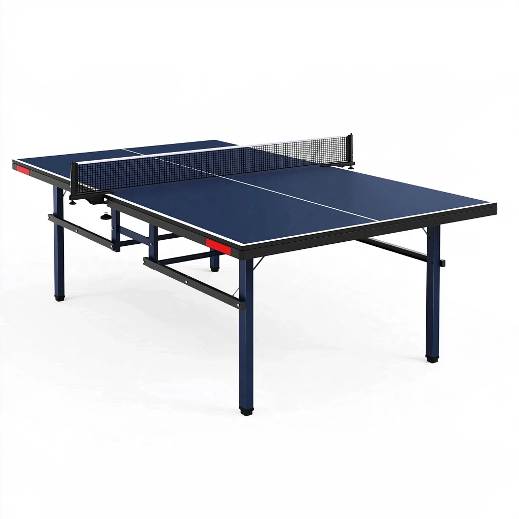 Tischtennistisch 274 x 152.5 x 76 cm aus Metall und Holzwerkstoff Blau - mit Netz für Freizeitspiel