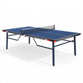 Tischtennistisch 274 x 152.5 x 76 cm Blau mit Stahlgestell und Netz für Indoor Spiele